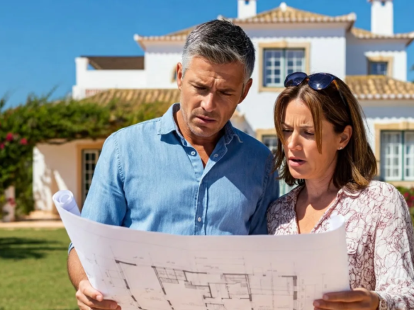 This image illustrates an article talking about common issues and irregularities in real estate in Portugal