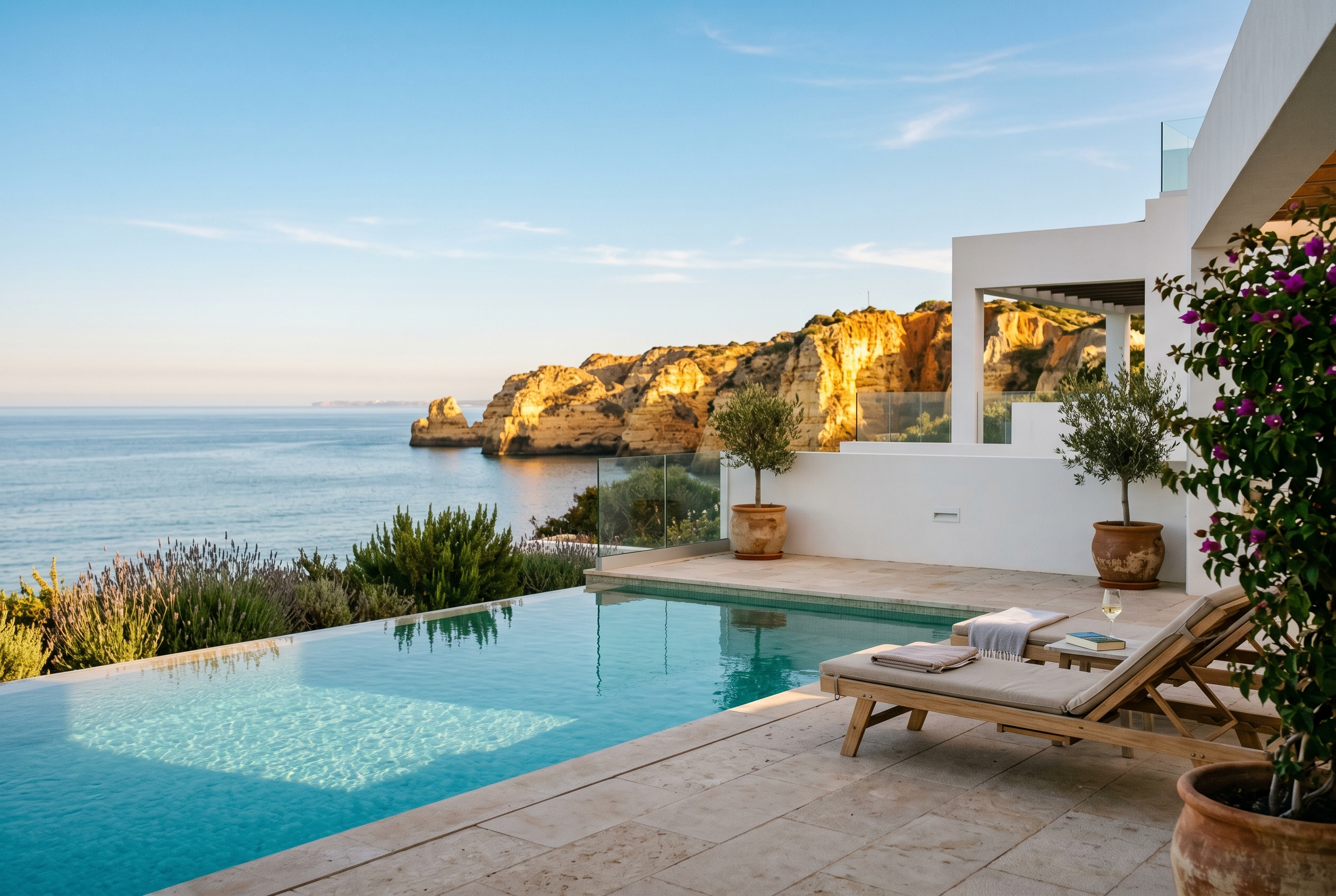 Prime clifftop villa with infinity pool overlooking the Atlantic in Lagos, Western Algarve, illustrating property value for international buyers