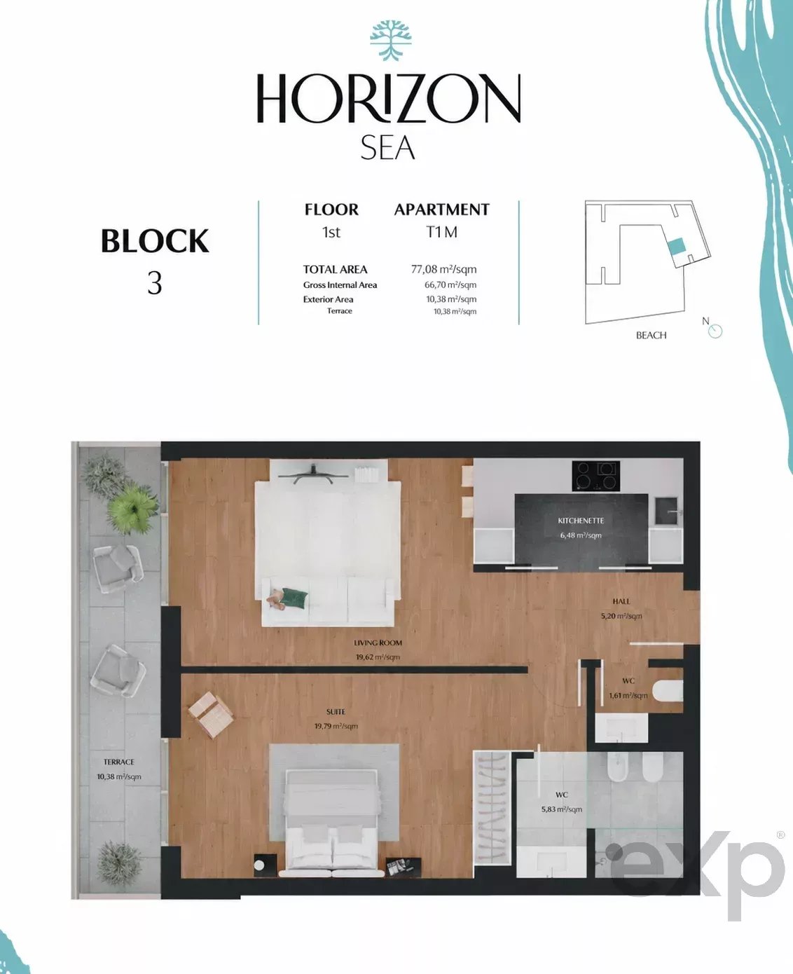 Viver de Luxo Frente ao Mar no Horizon Ocean Gardens: Apartamento T1 Novo em Quarteira